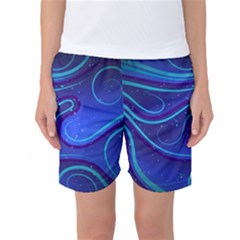 Spiral Shape Blue Abstract Women s Basketball Shorts by Jancukart