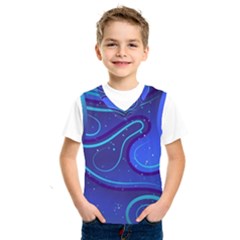 Spiral Shape Blue Abstract Kids  Basketball Tank Top