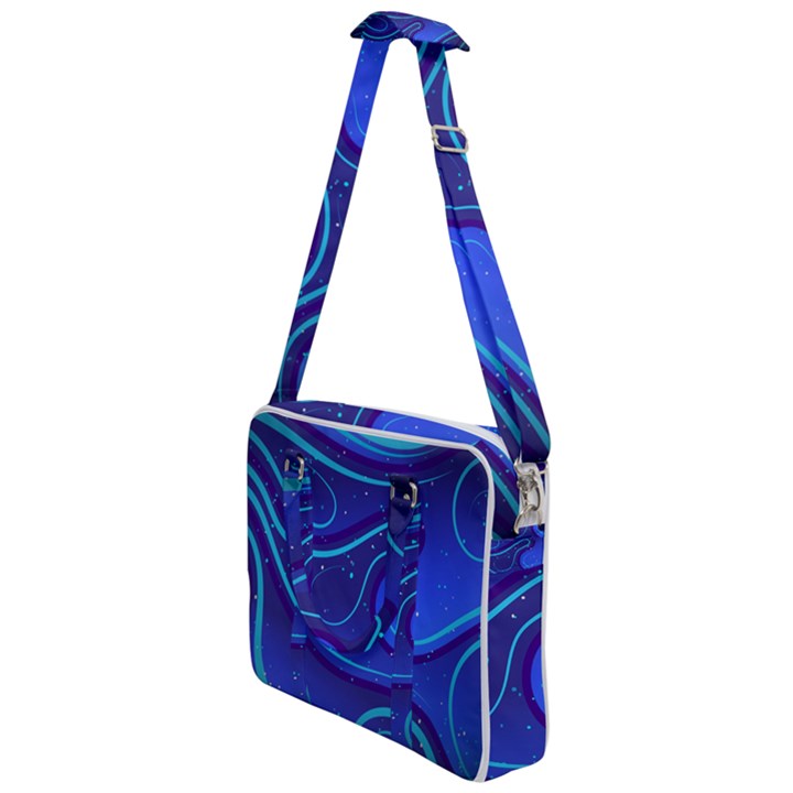 Spiral Shape Blue Abstract Cross Body Office Bag