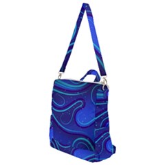 Spiral Shape Blue Abstract Crossbody Backpack by Jancukart