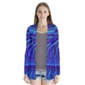 Spiral Shape Blue Abstract Drape Collar Cardigan View1