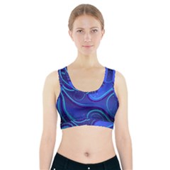 Spiral Shape Blue Abstract Sports Bra With Pocket by Jancukart