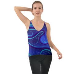 Spiral Shape Blue Abstract Chiffon Cami by Jancukart