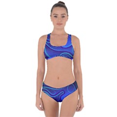 Spiral Shape Blue Abstract Criss Cross Bikini Set by Jancukart