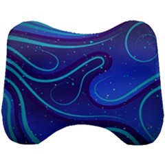 Spiral Shape Blue Abstract Head Support Cushion