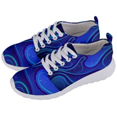 Spiral Shape Blue Abstract Men s Lightweight Sports Shoes