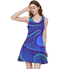 Spiral Shape Blue Abstract Inside Out Racerback Dress