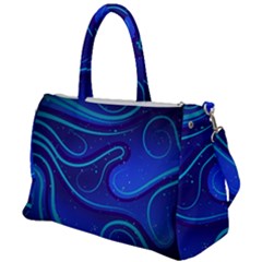 Spiral Shape Blue Abstract Duffel Travel Bag by Jancukart