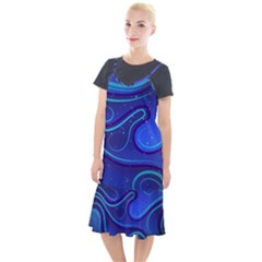 Spiral Shape Blue Abstract Camis Fishtail Dress