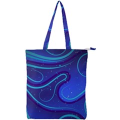 Spiral Shape Blue Abstract Double Zip Up Tote Bag