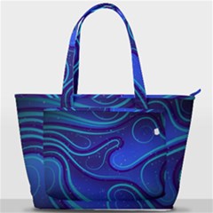 Spiral Shape Blue Abstract Back Pocket Shoulder Bag  by Jancukart