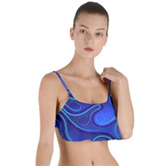 Spiral Shape Blue Abstract Layered Top Bikini Top  by Jancukart