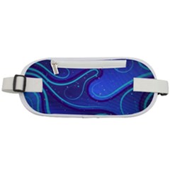 Spiral Shape Blue Abstract Rounded Waist Pouch