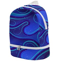 Spiral Shape Blue Abstract Zip Bottom Backpack