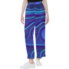 Spiral Shape Blue Abstract Women s Pants  by Jancukart