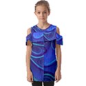 Spiral Shape Blue Abstract Fold Over Open Sleeve Top View1