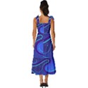 Spiral Shape Blue Abstract Tie-Strap Tiered Midi Chiffon Dress View4