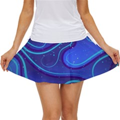 Spiral Shape Blue Abstract Women s Skort