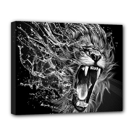 Lion Furious Abstract Desing Furious Deluxe Canvas 20  X 16  (stretched)