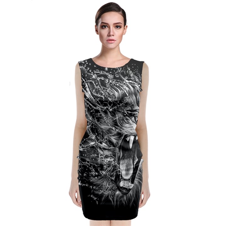 Lion Furious Abstract Desing Furious Classic Sleeveless Midi Dress