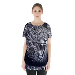 Lion Furious Abstract Desing Furious Skirt Hem Sports Top by Jancukart