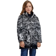 Lion Furious Abstract Desing Furious Kid s Hooded Longline Puffer Jacket by Jancukart