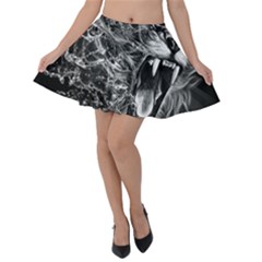 Lion Furious Abstract Desing Furious Velvet Skater Skirt by Jancukart