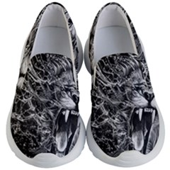 Lion Furious Abstract Desing Furious Kids Lightweight Slip Ons by Jancukart