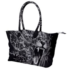 Lion Furious Abstract Desing Furious Canvas Shoulder Bag