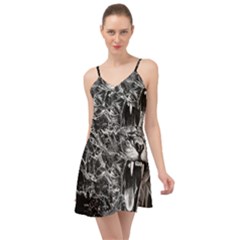 Lion Furious Abstract Desing Furious Summer Time Chiffon Dress