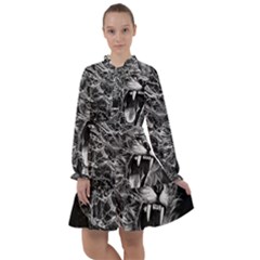 Lion Furious Abstract Desing Furious All Frills Chiffon Dress by Jancukart