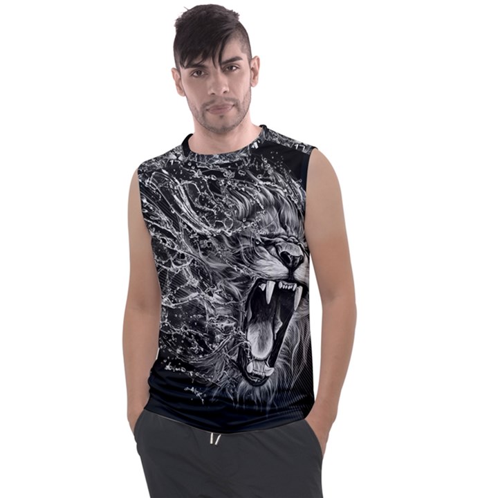 Lion Furious Abstract Desing Furious Men s Regular Tank Top