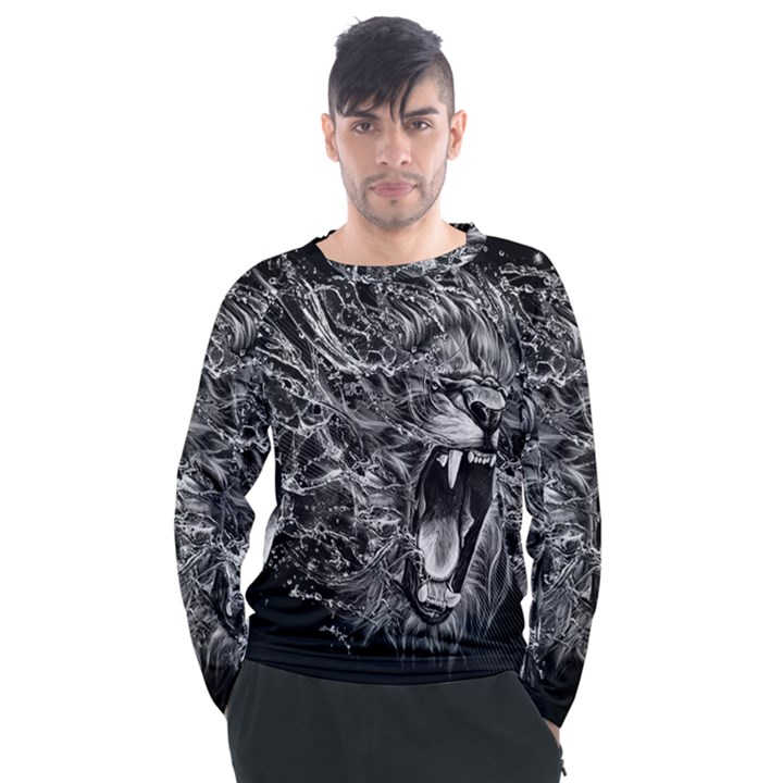 Lion Furious Abstract Desing Furious Men s Long Sleeve Raglan Tee