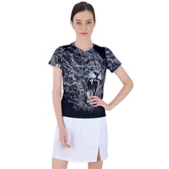 Lion Furious Abstract Desing Furious Women s Sports Top by Jancukart