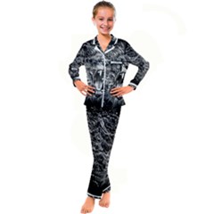 Lion Furious Abstract Desing Furious Kid s Satin Long Sleeve Pajamas Set