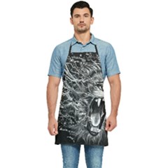 Lion Furious Abstract Desing Furious Kitchen Apron by Jancukart