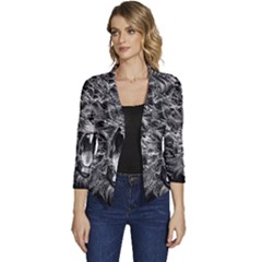 Lion Furious Abstract Desing Furious Women s Casual 3/4 Sleeve Spring Jacket by Jancukart