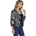 Lion Furious Abstract Desing Furious Women s Casual 3/4 Sleeve Spring Jacket View3