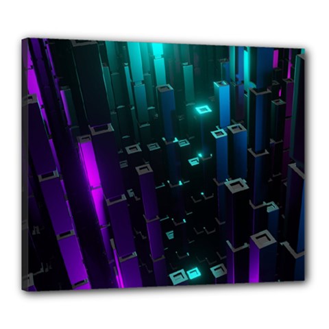 Abstract Building City 3d Canvas 24  X 20  (stretched)