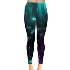 Abstract Building City 3d Leggings  by Jancukart