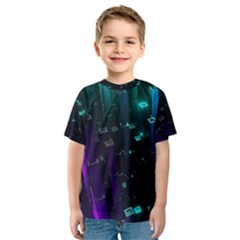 Abstract Building City 3d Kids  Sport Mesh Tee