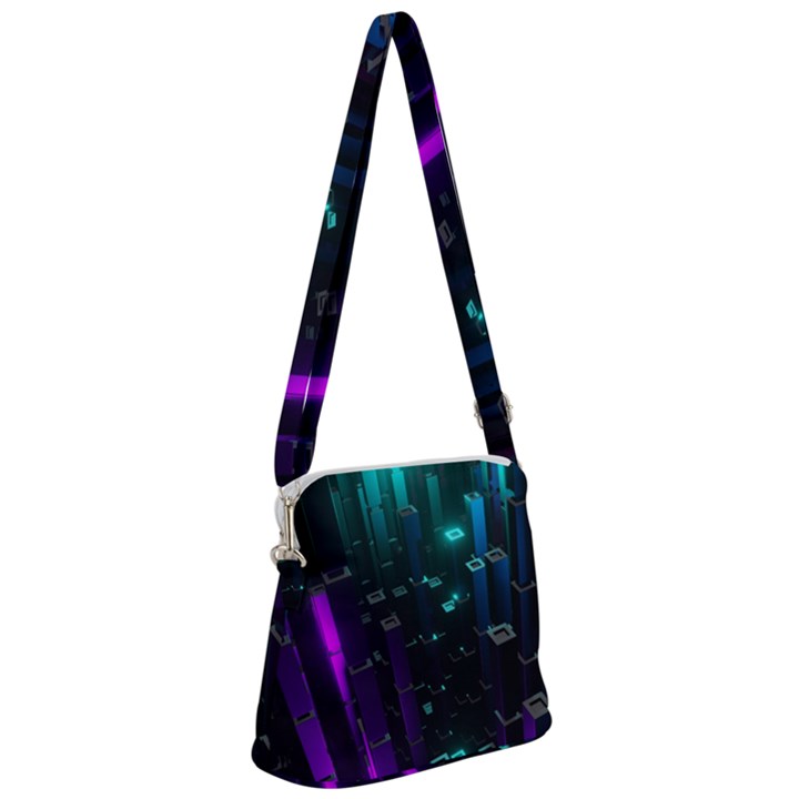 Abstract Building City 3d Zipper Messenger Bag