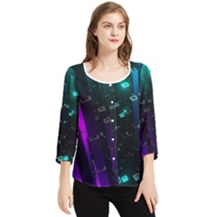 Abstract Building City 3d Chiffon Quarter Sleeve Blouse