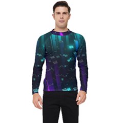 Abstract Building City 3d Men s Long Sleeve Rash Guard by Jancukart