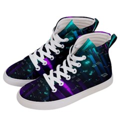 Abstract Building City 3d Men s Hi-top Skate Sneakers