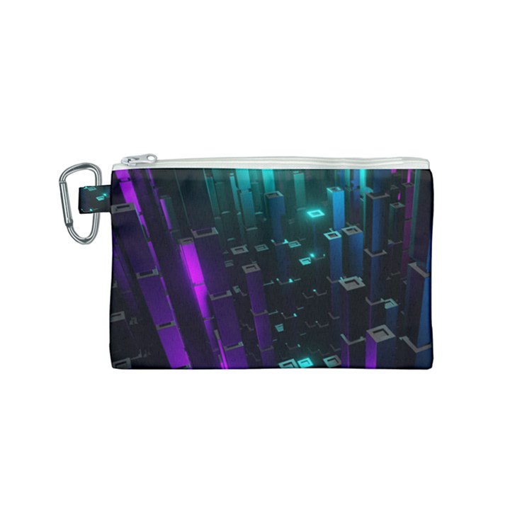 Abstract Building City 3d Canvas Cosmetic Bag (Small)