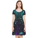 Abstract Building City 3d Inside Out Cap Sleeve Dress View1