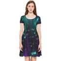 Abstract Building City 3d Inside Out Cap Sleeve Dress View3