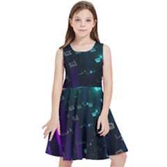 Abstract Building City 3d Kids  Skater Dress