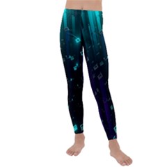 Abstract Building City 3d Kids  Lightweight Velour Leggings